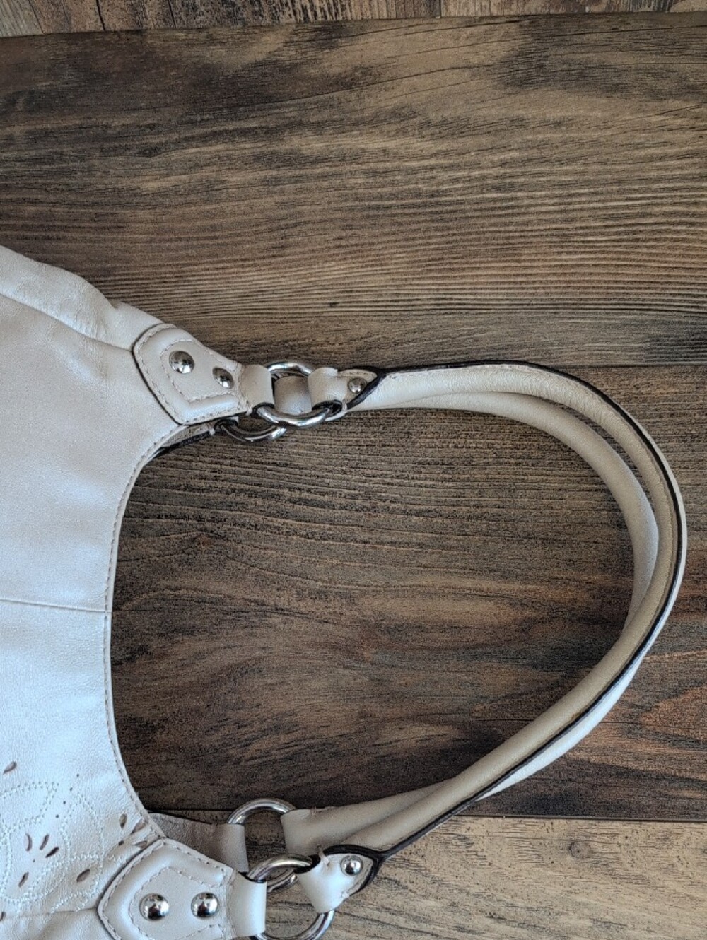 Coach Ashley Tossed Laser-Cut Leather Eyelet F22485 Shoulder Bag Handbag   M414 - Picture 7 of 12